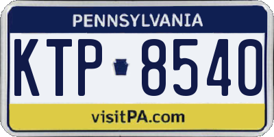 PA license plate KTP8540