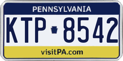 PA license plate KTP8542