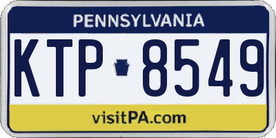 PA license plate KTP8549