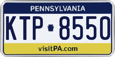 PA license plate KTP8550