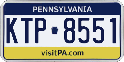PA license plate KTP8551