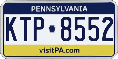 PA license plate KTP8552