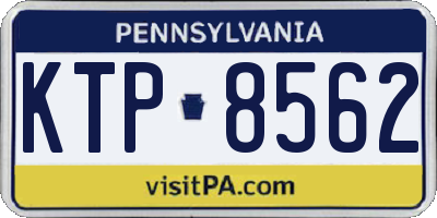 PA license plate KTP8562