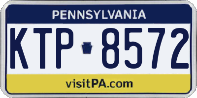 PA license plate KTP8572