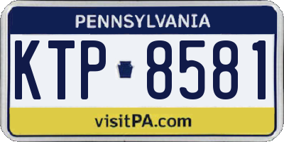 PA license plate KTP8581