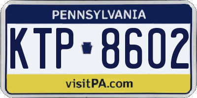 PA license plate KTP8602