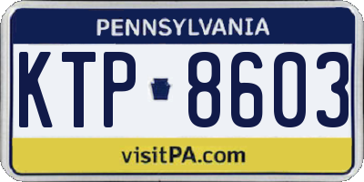 PA license plate KTP8603