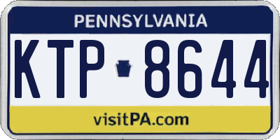 PA license plate KTP8644