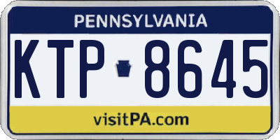 PA license plate KTP8645