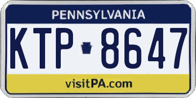 PA license plate KTP8647