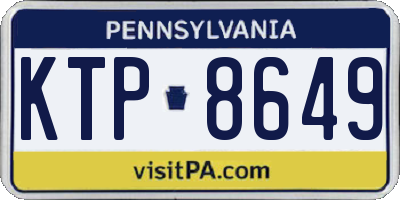 PA license plate KTP8649