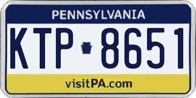 PA license plate KTP8651