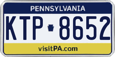 PA license plate KTP8652