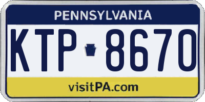 PA license plate KTP8670