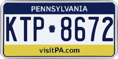 PA license plate KTP8672