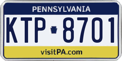 PA license plate KTP8701