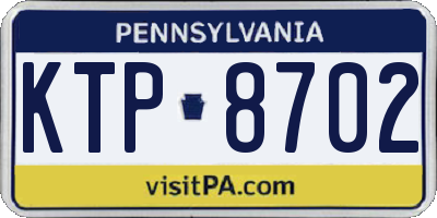 PA license plate KTP8702