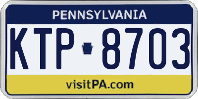 PA license plate KTP8703
