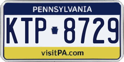 PA license plate KTP8729