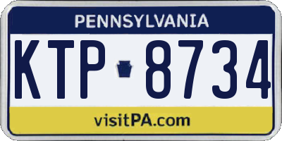 PA license plate KTP8734