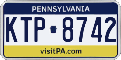 PA license plate KTP8742