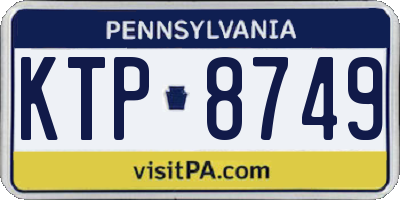 PA license plate KTP8749