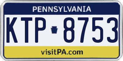 PA license plate KTP8753