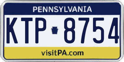 PA license plate KTP8754