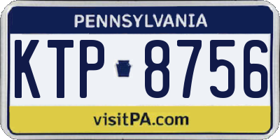 PA license plate KTP8756