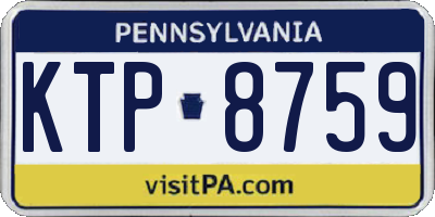 PA license plate KTP8759