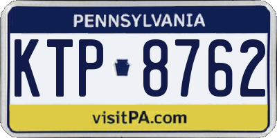 PA license plate KTP8762