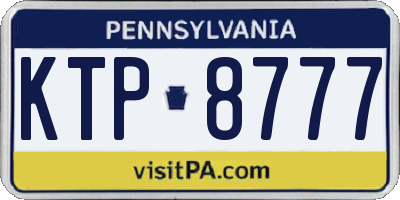 PA license plate KTP8777
