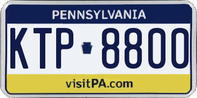 PA license plate KTP8800