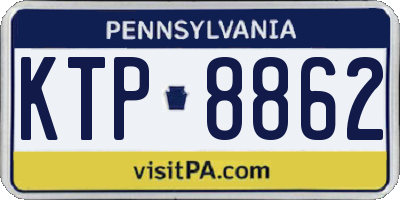 PA license plate KTP8862