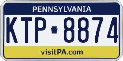 PA license plate KTP8874