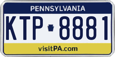 PA license plate KTP8881