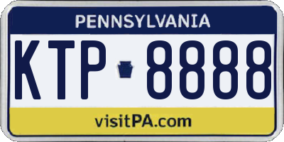 PA license plate KTP8888