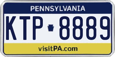 PA license plate KTP8889