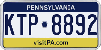 PA license plate KTP8892