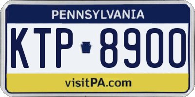 PA license plate KTP8900
