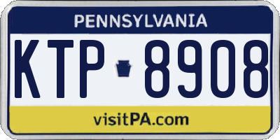PA license plate KTP8908