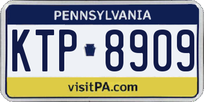 PA license plate KTP8909
