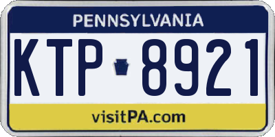 PA license plate KTP8921