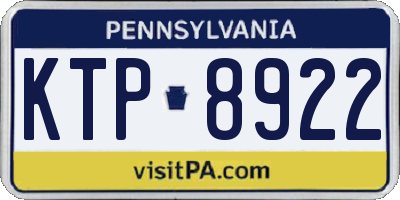 PA license plate KTP8922