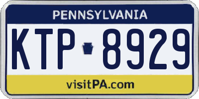 PA license plate KTP8929