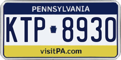 PA license plate KTP8930