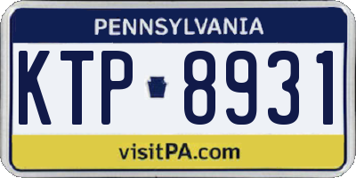 PA license plate KTP8931