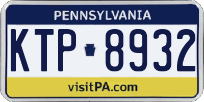 PA license plate KTP8932