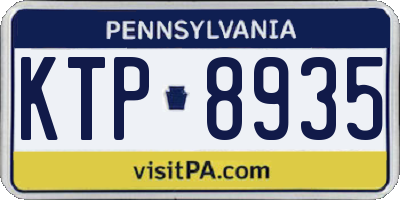 PA license plate KTP8935