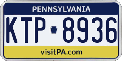 PA license plate KTP8936